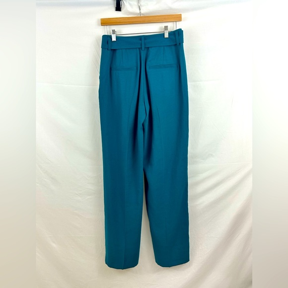 A New Day Teal Pleated Trouser Pant Front Slash Pocket Belted Size 2 & 18 avail. - Picture 4 of 12
